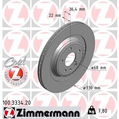 ZIMMERMANN ARKA FREN AYNASI HAVALI A4 8K2 A4 AVANT 8K5 2.7 TDI/S4 QUATTRO 07- A5 8T S5 QUATTRO 07- Q5 8R 2.0 TF 986479750-986479C86-DF4860S (8K0615601C)