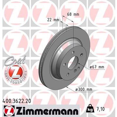 ZIMMERMANN FREN DISKI ARKA MERCEDES W211 W212 S212 C218 C219 X204 (A0004230912)