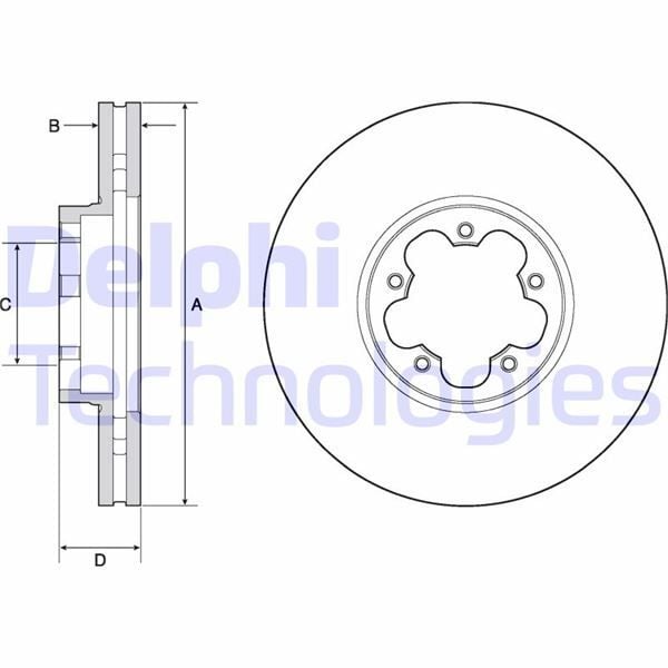 DELPHI ON FREN DISKI AYNASI TRANSIT V363 14 ARKA CIFT TEKER 5 BIJON CAP 308 33 (BK311125AC)