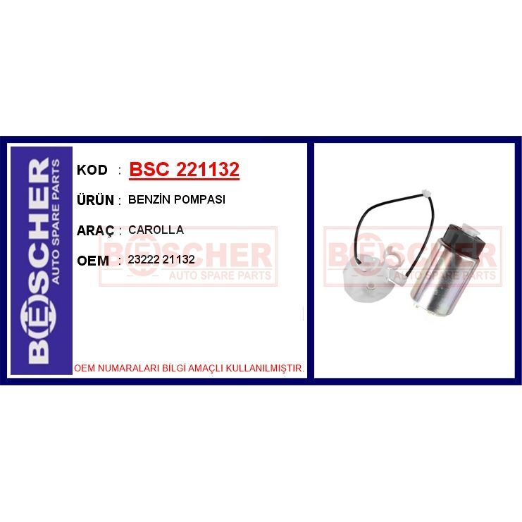 BESCHER BENZİN POMPASI CAROLLA (2322221132)