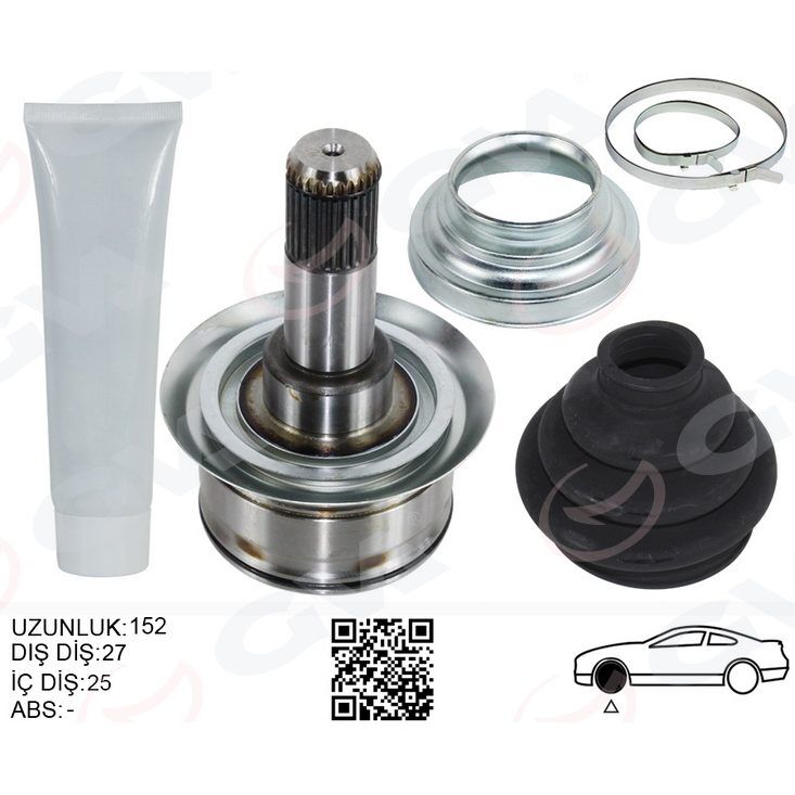GVA AKS KAFASI ARKA SAĞ/SOL BMW F10 F12 F13 F06 152MM DİFERANSİYEL DİŞ 27 (33207630183)