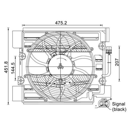 MAHLE RADYATOR FANI KOMPLE BMW M52 M54 M62 E39 (64546921395)