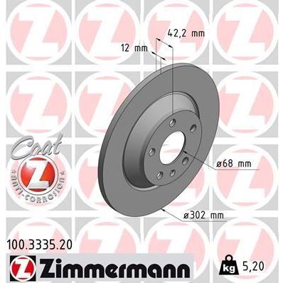 ZIMMERMANN ARKA FREN AYNASI A6 ALLROAD 4FH 2.7 TDI QUATTRO/3.0 TDI QUATTRO 06- 986479458-DF4776 (4F0615601G)