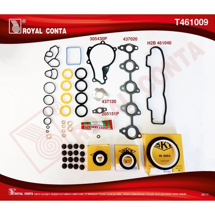 ROYAL MOTOR TAKIM CONTA REINZ KEÇELİ S.LASTİKLİ SKCSİZ FOCUS II 1.6 TDCI 04>11 FIESTA 1.6 TDCI 02>08 FUSION 1.6 TDCI 04>14 VOLVO C30 06>12 S40 II 06>12 S80 II 06>12 V50 05>12 V70 III 09>11 1.6D-206-207 (0197.07)