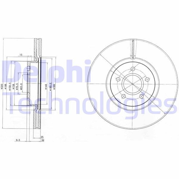 DELPHI ON FREN AYNASI CONNECT 12 > FOCUS III 11>15 KUGA 12>14 VOLVO V40 T2-T3-T4-T5 C30 06>12 C70 II 07>12 S40 II 05>12 V50 04> (1829608)