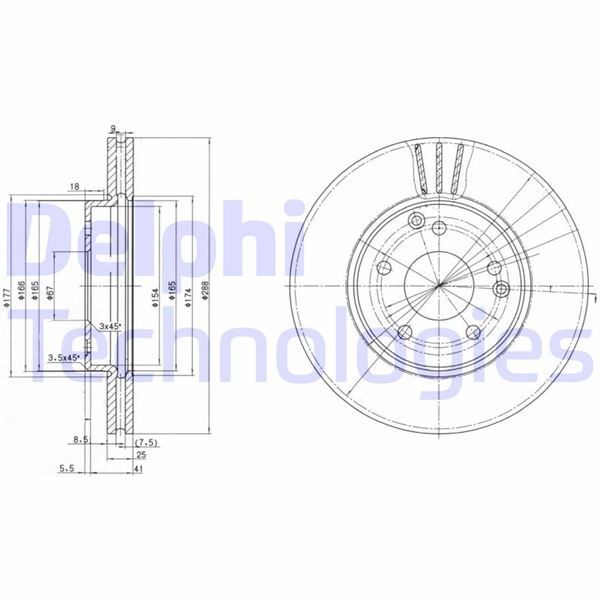 DELPHI FREN DISKI ON MERCEDES W203 CL203 C209 W210 R170 (A2104212412)