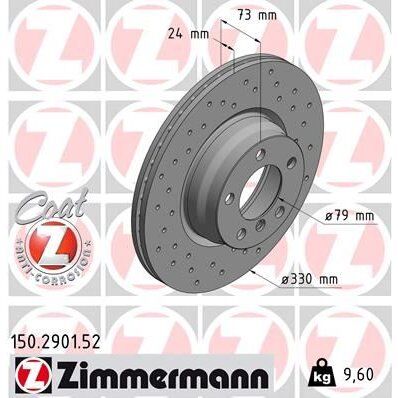 ZIMMERMANN ÖN FREN AYNASI BMW 2 F22-F87 3 F30-F80 3 F31 DELİKLİ 0986479A06-DF8050 (6792221)