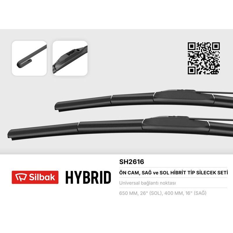 SILBAK SİLECEK SÜPÜRGESİ 650/400MM MUZ TİPİ CRV RE. RM 01/12> 01/07-ACCENT BLUE RB 01/11-İ30. CW P TOYOTA COROLLA CROSS 07-20 KIA EV6 CV 07-21 SORENTO IV MQ4 03-20 KIA XCEED CD 06-19 (UNIVERSAL)