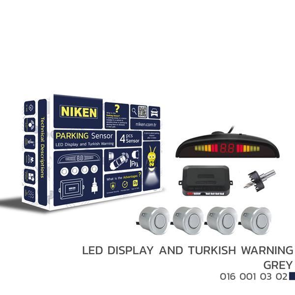 NIKEN PARK SENSÖRÜ LED EKRAN VE TURKCE UYARI GRİ 22MM