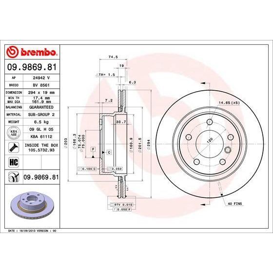 BREMBO FREN DISKI ARKA BMW E85 E86 (34216794303)