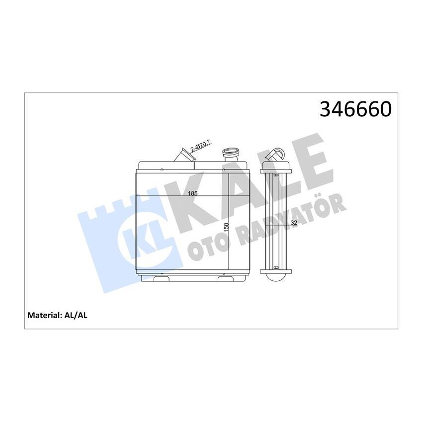 KALE RADYATOR KALORİFER RADYATÖRÜ BRAZİNG ASTRA F-CALIBRA A-VECTRA A ŞAŞI 174X174X42 (1618004)