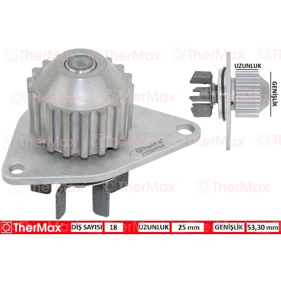 THERMAX DEVIRDAIM SU POMPASI P106-P206-P207-P307-BIPPER-NEMO-PARTNER-BERLINGO-C2-C3-SAXO-XSARA 1.4 TU3JP-TU3A 1.4 8V MQP FIAT FIORINO 1.4 KFT.-KFV (1201.G0)