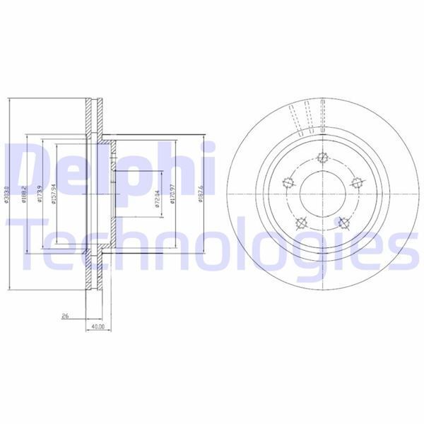 DELPHI ARKA FREN AYNASI VOLVO S60 10 13 S80 II 08 13 V60 10 V70 08 XC70 07 13 302X5DL (30769060)