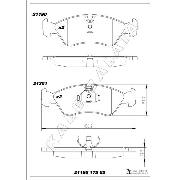 KALE BALATA ÖN BALATA ASTRA F 91-98 CALIBRA-OMEGA-VECTRA A 1.8-2.0 88-95 (1605089)