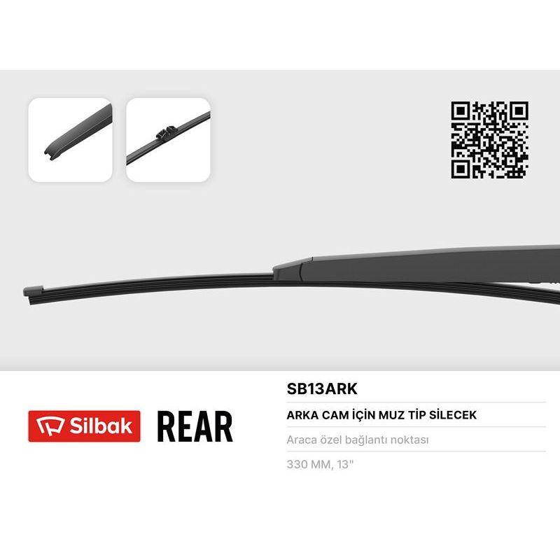 SILBAK SİLECEK SÜPÜRGESİ ARKA MUZ TİPİ 330MM BMW X3 F25 0910 . FORD GALAXY 05/15 . S-MAX 05/15