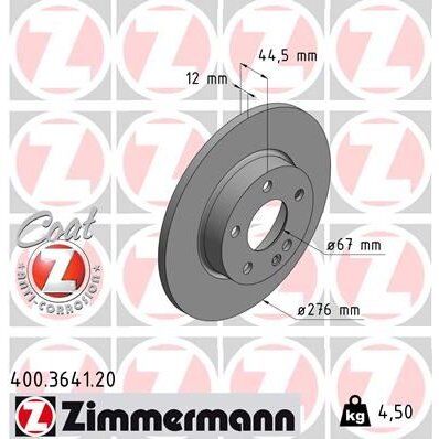 ZIMMERMANN FREN DISKI ON MERCEDES A-CLASS W169 04>12 (A1694210012)