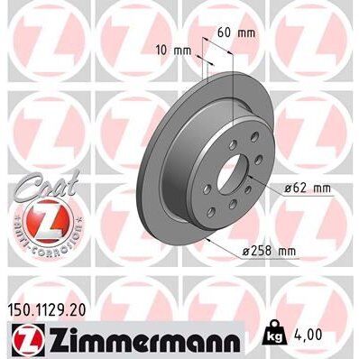 ZIMMERMANN FREN DİSKİ ARKA BMW E30 (34211119581)