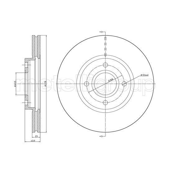 CIFAM ON FREN DISK AYNASI B MAX 12> FIESTA VI 13> TRANSIT COURIER 14> (1833857)