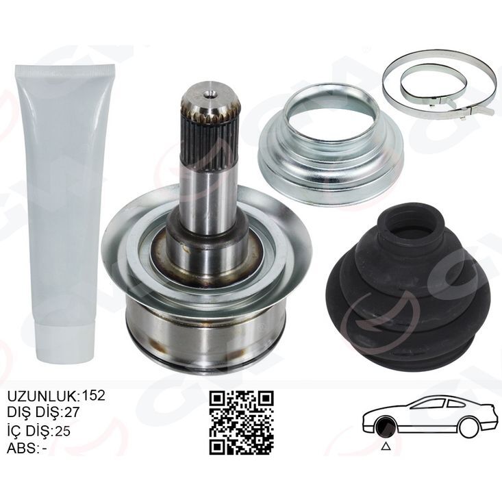 GVA AKS KAFASI ARKA SAĞ/SOL BMW F10 F12 F13 F06 152MM DİFERANSİYEL DİŞ 27 (33207630183)