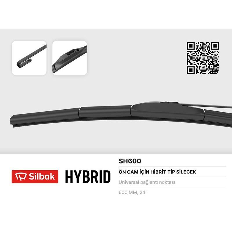 SILBAK SİLECEK SÜPÜRGESİ HYBRID TİPİ 600MM ÜNİVERSAL