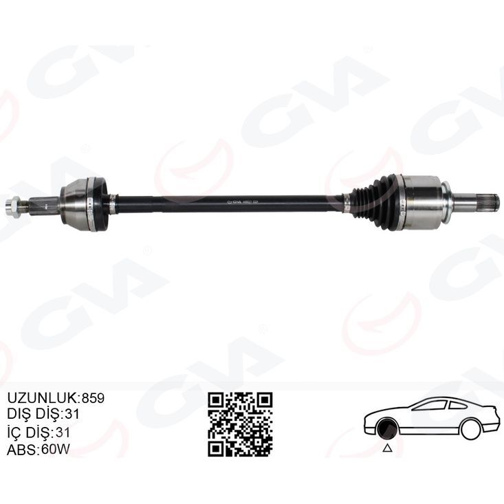GVA KOMPLE AKS ARKA SAĞ DEFENDER L663 DISCOVERY 5 L462 R.R 4 VOGUE L405 R.R SPORT 2 L494 859MM (LR034534)