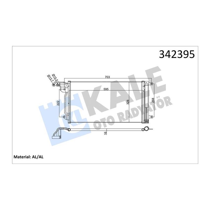 KALE RADYATOR KLİMA KONDENSERİ VW POLO-AUDI A1-A1 SPORTBACK-SEAT IBIZA V-TOLEDO IV AL-AL (6R0820411)