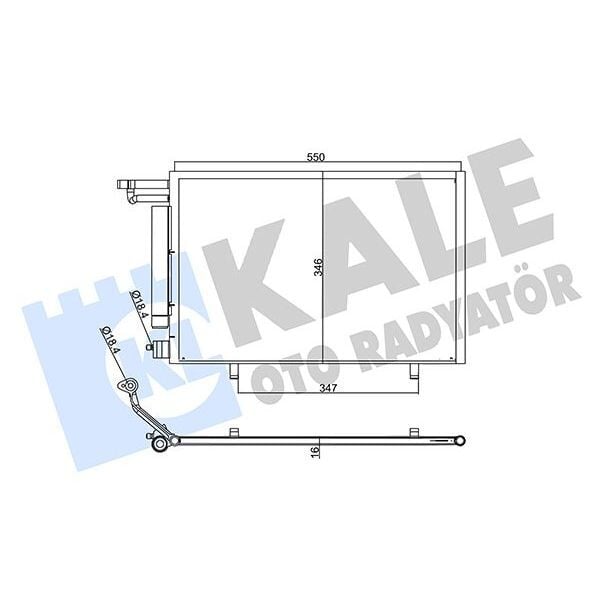 KALE RADYATOR KLIMA RADYATORU FIESTA VI 1.25 16V 1.4TDCI 1.4 16V 1.6 16V 08>B MAX 1.5TDCI 1.6TCI 12 > GENİŞLİK: 3 45MM. UZUNLUK: 550 (1818909)