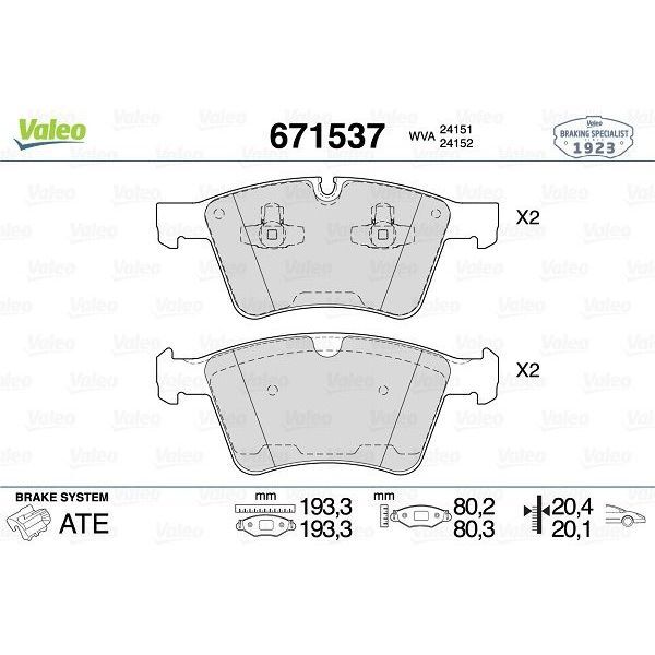 VALEO FREN BALATASI ON MERCEDES GL-CLASS X164 06 12 (A1644202520)