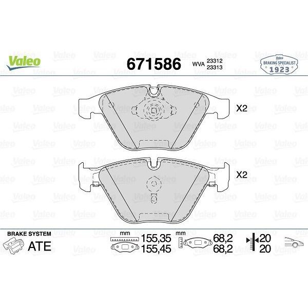 VALEO FREN BALATASI ON BMW E60 E61 E63 E64 E65 E66 (34116794915)
