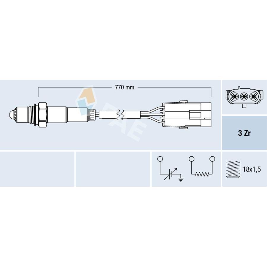 FAE OKSIJEN SENSORU CLIO I 96 KANGOO 97 TWINGO 96 1.2 D7F (7700101345)