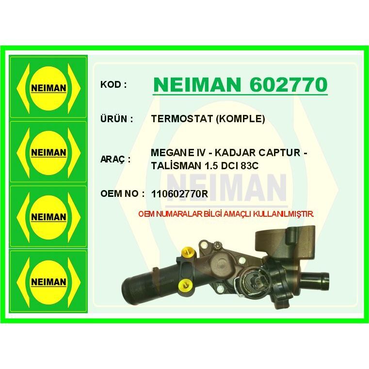 BESCHER TERMOSTAT 83 C MERCEDES OM607 W176 W246 C117 X117 X156 . RENAULT SYMBOL III 14> MEGANE IV 16> CLIO IV 12> CAPTUR 13> DUSTER 12> DOKKER 12> . NISSAN QASHQAI II 13> JUKE 10>19 1.5DCI (110602770R)