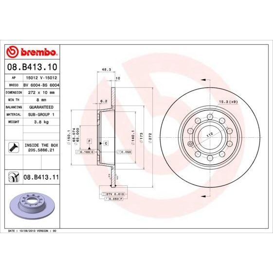 BREMBO FREN DİSKİ ARKA GOLF (1K0615601AA)