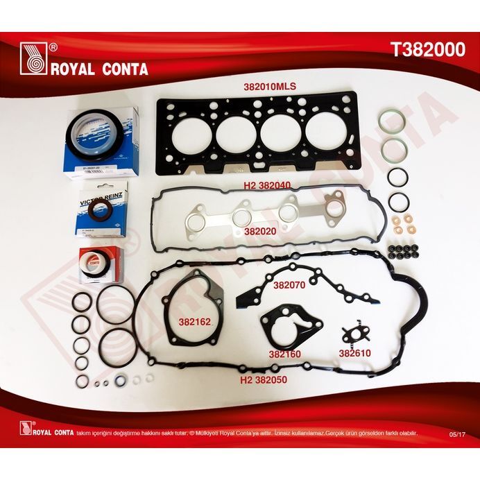 ROYAL ÜST KAPAK TAKIM CONTA CLIO-MGN-KNG 1.5 DCI K9K REİNZ KEÇELİ