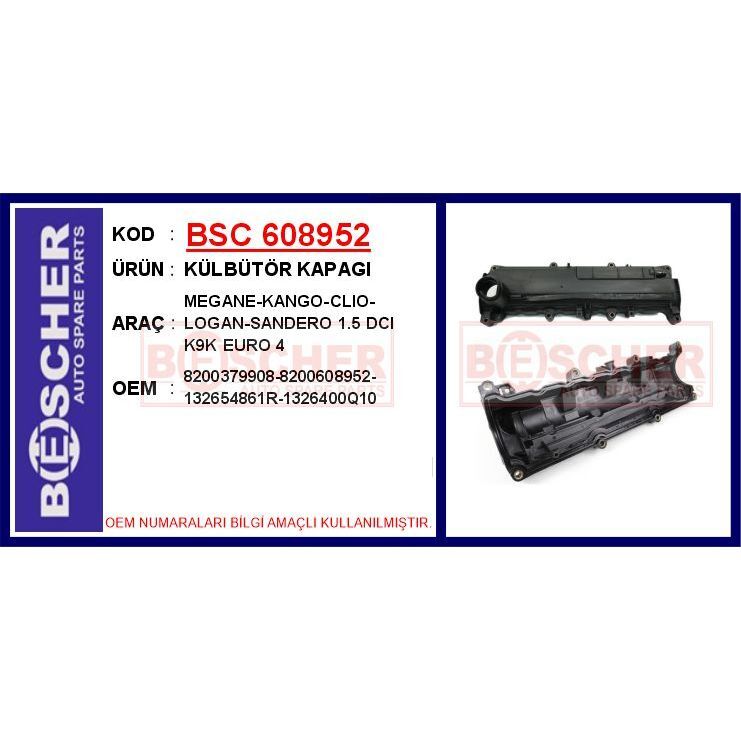 BESCHER KÜLBÜTÖR KAPAĞI RENAULT CLIO-SYMBOL JOY-KANGOO-MEGANE II 1.5 DCİ EURO 4 (132654861R)