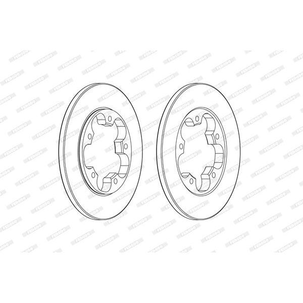 FERODO ARKA FREN DISKI TRANSIT V363 14 TEK TEKER A.CEKER DUZ 308MM 5 BIJON (1815599)