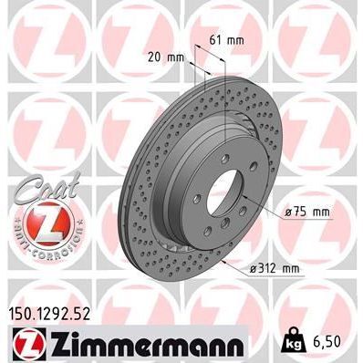 ZIMMERMANN FREN DISKI ARKA SOL BMW M3 E36 KAPLAMALI DELIKLI (34212227177)