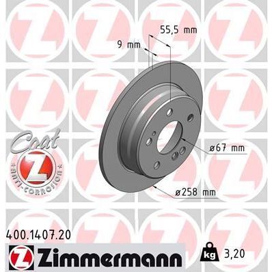 ZIMMERMANN FREN DISKI ARKA MERCEDES W201 W202 W124 C124 (A2014231212)