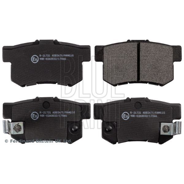 BLUEPRINT ARKA FREN BALATA HONDA CIVIC 1.6L D16 VTEC VTI 01-05 / 1.4L 1.6L 96-01 / 1.6L R16A2 VTEC SEDAN 06-> / ACCORD 2.0L F20 90-98 / LEGEND 3.2L 91-96 / SUZUKI SX4 1.6L M16A RW416 05-> (43022S2A000)