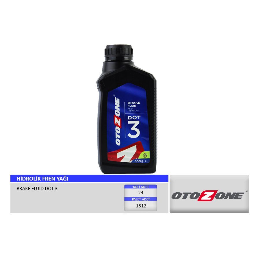 OTOZONE HİDROLİK FREN YAĞI DOT-3 500 ML (955597)