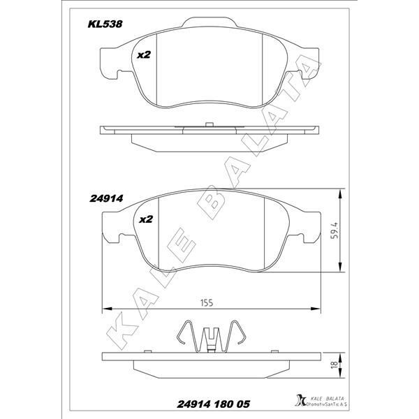 KALE BALATA ÖN FREN BALATASI MEGANE III 09> SCENIC III 09>FLUENCE 10>DUSTER 10> LODGY 12> CAPTUR I 13>1.5 DCI 1.6 16V (410600379R)