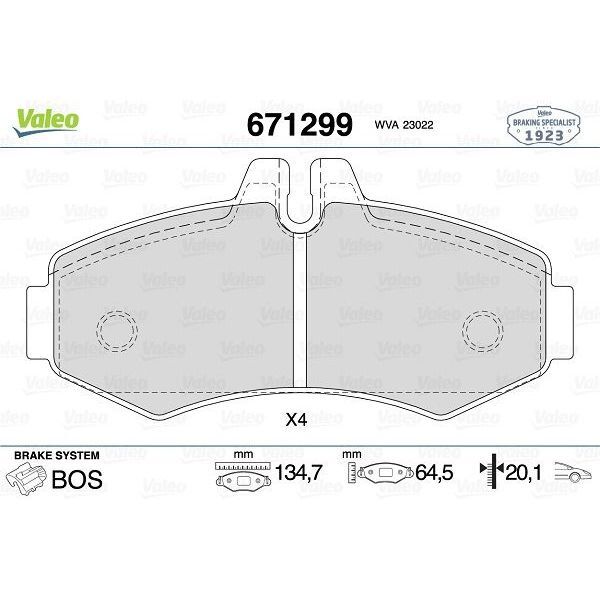VALEO FREN BALATASI ON MERCEDES VITO W638 97 03 (A0034205420)