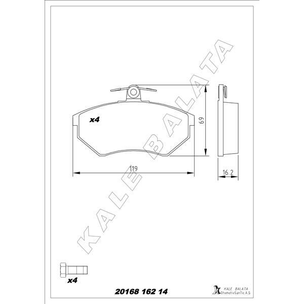 KALE BALATA BALATA ÖN IBIZA-CORDOBA 1.8-TOLEDO I 93-99 (357698151H)