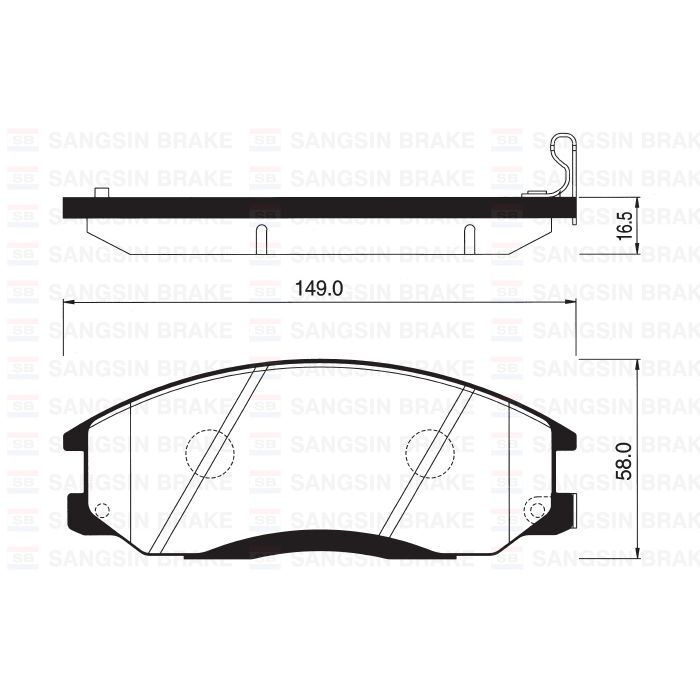 SANGSIN ÖN FREN BALATA HYUNDAI STAREX 2.5L D4CB LİBERO 01- / SANTAFE 2.0L D4EA CRDI 01-05 / SSANGYONG ACTYON. KYRON 2.0L XDI 4X4 06- / REXTON 2.7L XDI 4X4 04- ŞİMLİ (5810126A30)