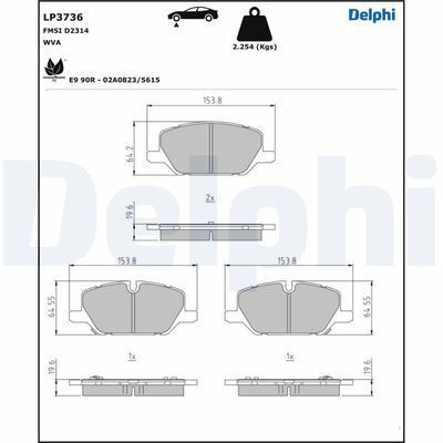 DELPHI ÖN FREN BALATASI OPEL INSIGNIA B 18 17 İNÇ JANT (1680880180)