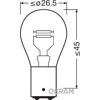 OSRAM AMPUL 12V 1016 STOP 21/5W ÇİFT DUY ŞAŞI TIRNAK