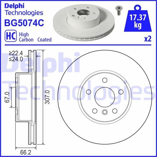 DELPHI FREN DISKI ON BMW G42 G20 G21 G28 G22 G23 G26 (34106877212)