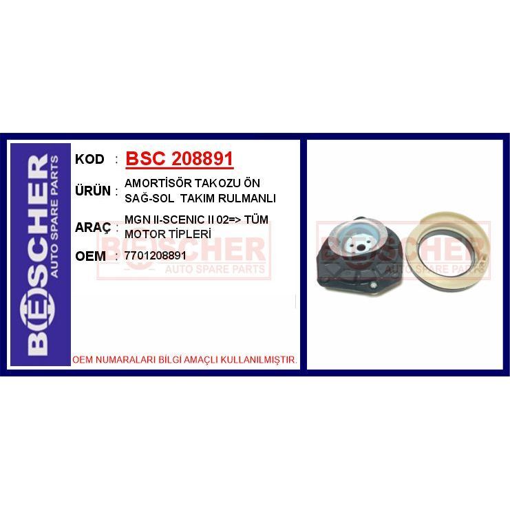 BESCHER AMORTİSÖR TAKOZU ÖN SAĞ-SOL MGN II-SCENIC II 02 > TÜM MOTOR TİPLERİ TAKIM RULMANLI (7701208891)