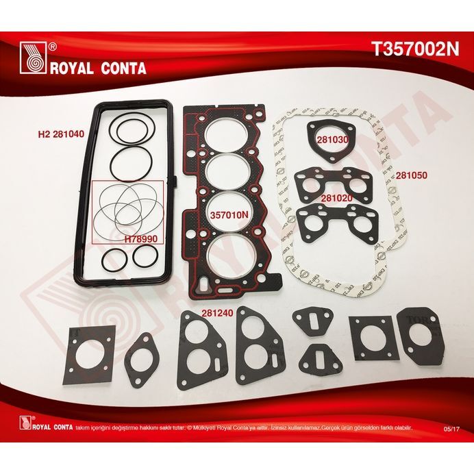 ROYAL MOTOR TAKIM CONTA AX-BX-C15-SAXO-XSARA-ZX-C3 1.1-1.4 LT. K1F-K1G-K2A-K2B-TU1M-TU3M (0197.H9)