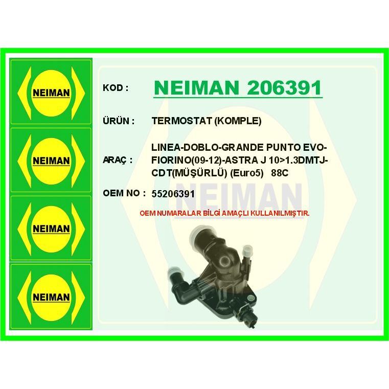 BESCHER TERMOSTAT KOMPLE LINEA-DOBLO-GRANDE PUNTO EVO-FIORINO 09-12 -ASTRA J 10>1.3DMTJ-CDT MÜŞÜRLÜ EURO (55206391)