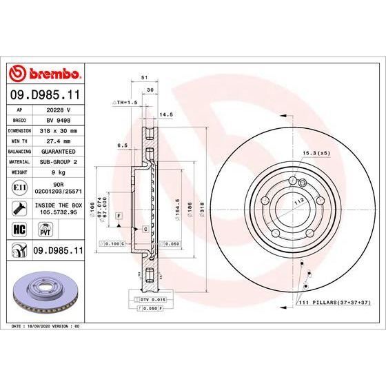 BREMBO FREN DİSKİ ÖN W118/W177/W247 (A2474210712)